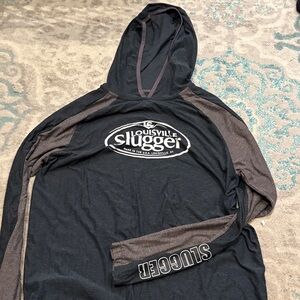 Colosseum Black and Brown Men's Hoodie Sweater Louisville Slugger